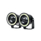 Set 2 proiectoare auto cu LED Angel Eyes, 76 mm, lumina alba