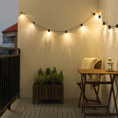 Ghirlanda LED 12 becuri, negru interior/exterior