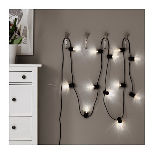 Ghirlanda LED 12 becuri, negru interior/exterior