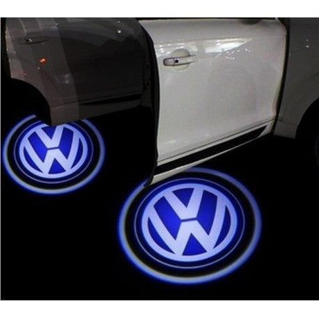 Set 2 holograme LED cu logo VW, Audi, BMW pentru portiere