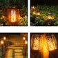 Set 4 x Lampa solara tip torta cu efect flacara 51.5 cm