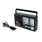 Radio Portabil cu Ceas, 12 Frecvente Radio, Control Volum, Ceas Analog, Antena Telescopica, Alimentare Baterii&Retea, Maner Transport, Dimensiuni Reduse, Negru