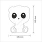 Lampa de veghe pentru copii, design Urs Panda, Alb-Negru, 24 cm, 2.5W-230V, AMA