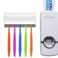 Dozator metalic de sapun cu senzor + Dozator pasta de dinti + suport 5 periute
