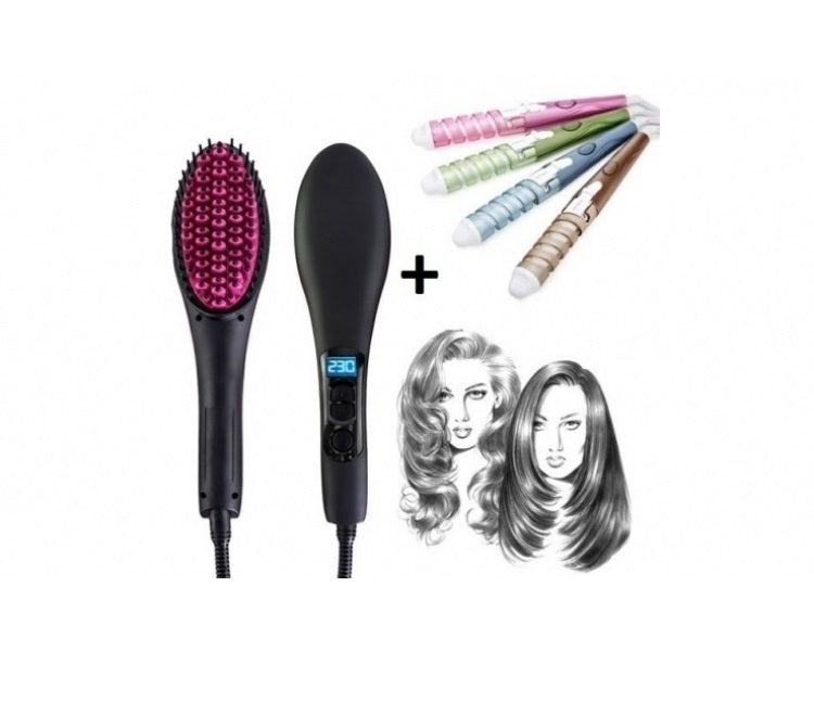 Set: Perie de indreptat parul Simply Straight Artifact + Ondulator ceramic pentru bucle