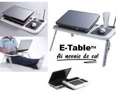 E-Table: cooler laptop cu USB si masuta reglabila