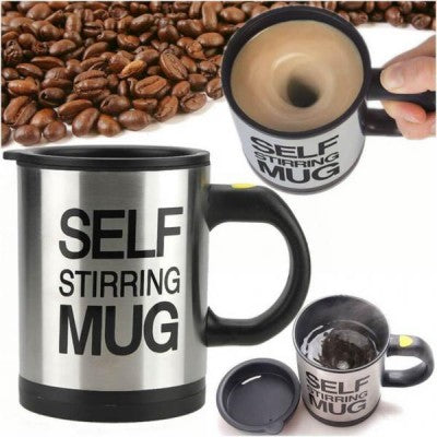 Cana inteligenta Self Stirring Mug, rosie, neagra sau albastra