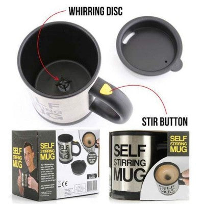 Cana inteligenta Self Stirring Mug, rosie, neagra sau albastra