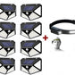Set 8 Lampi Solare 100 LED si senzor miscare + Lanterna de cap cu senzor