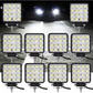 Set 8 proiectoare 16 LED 48W auto OFF-ROAD, IP 67