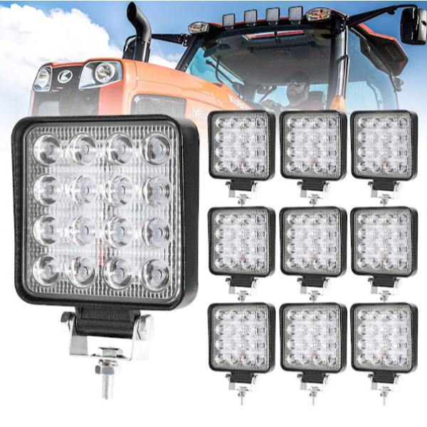 Set 8 proiectoare 16 LED 48W auto OFF-ROAD, IP 67
