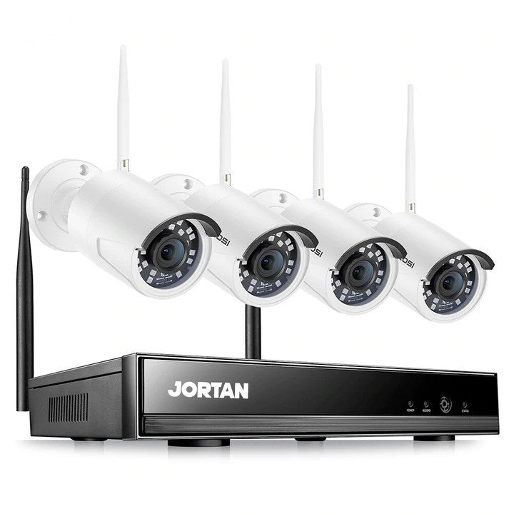 Sistem de supraveghere 4 camere Wireless Jortan, HDMI, Infrarosu, Vizualizare pe Telefon