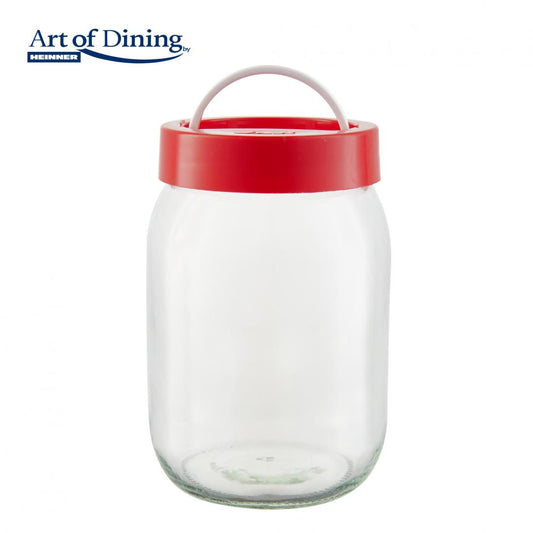 Set 2 X Borcan depozitare din sticla cu capac ,3L