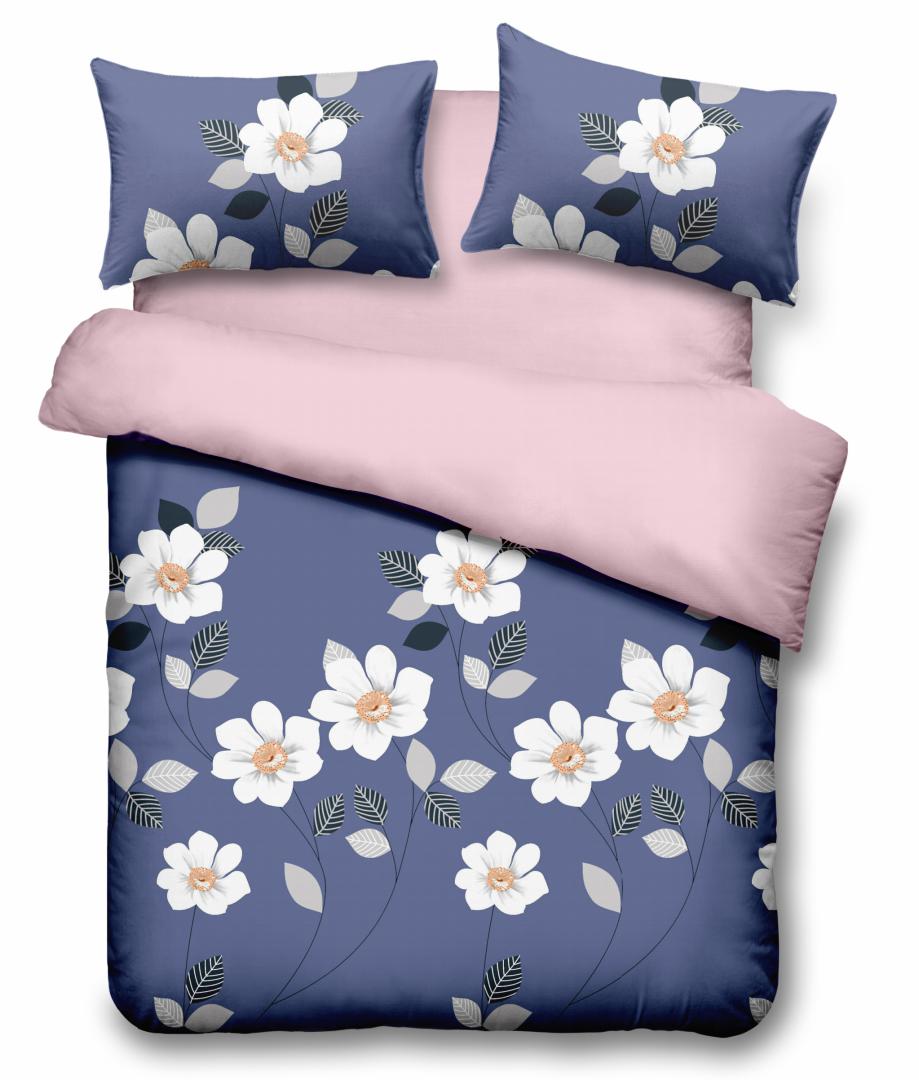 Lenjerie Vanora de pat king size Microfibra Blue Daisy