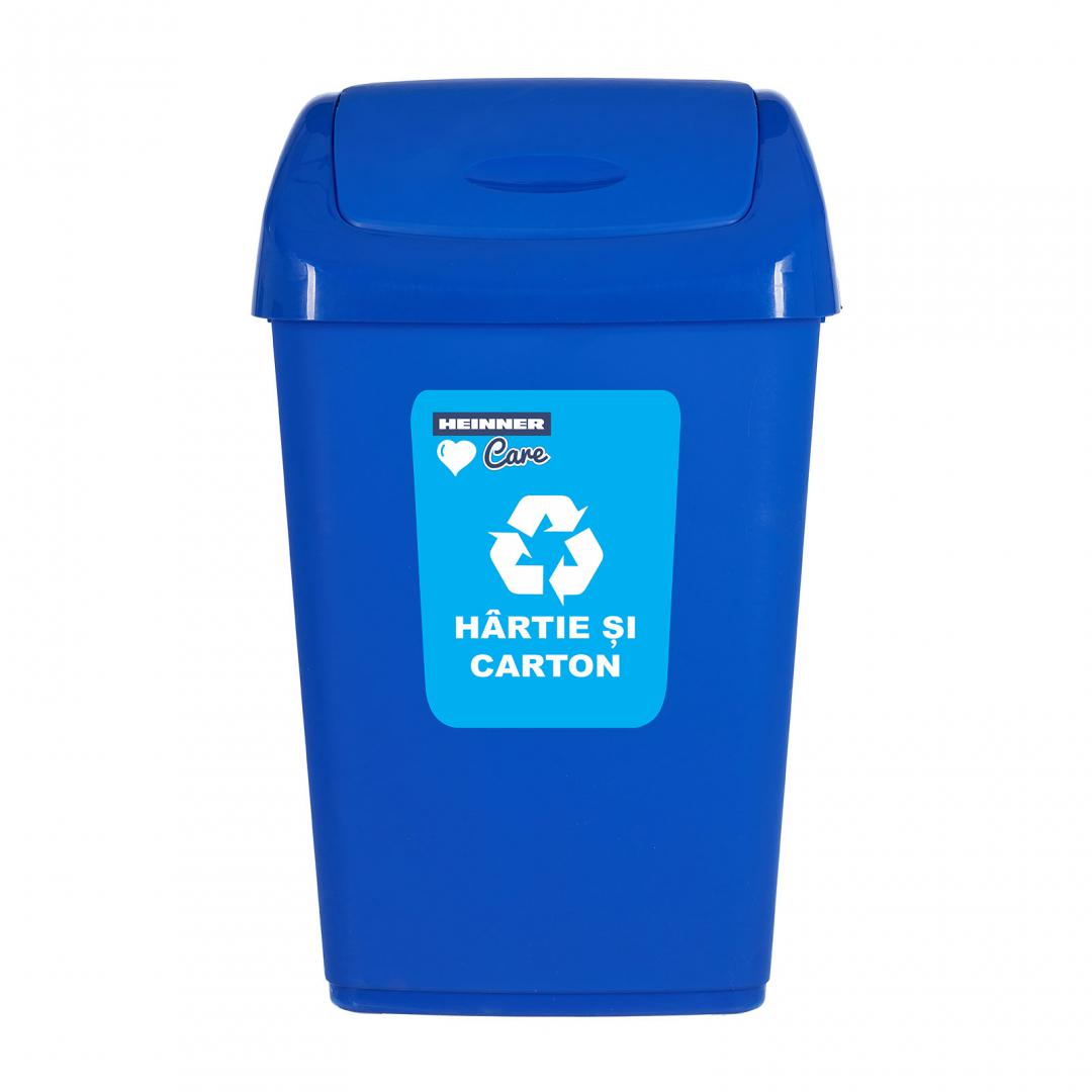 ﻿Cos Gunoi Capac Batant, Reciclare Eco 35 L, Albastru, Heinner