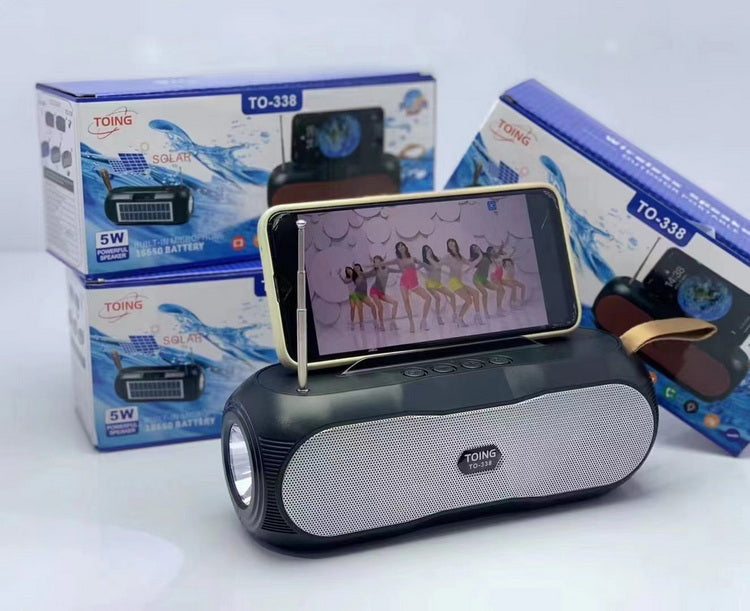 Boxa Bluetooth Stereo Toing cu incarcare solara, USB, micro SD, Radio, Hands-free